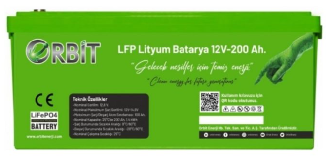 Orbit 12 V 200 Ah Lifepo4 Akü-Abs Kasa
