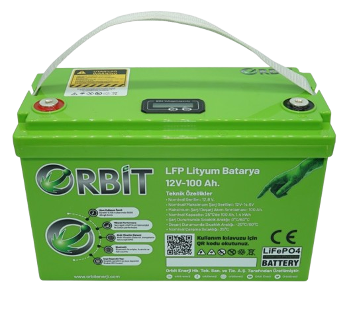 Orbit 12 V 100 Ah Lifepo4 Akü-Abs Kasa