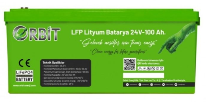 Orbit 24 V 100 Ah Lifepo4 Akü-Abs Kasa